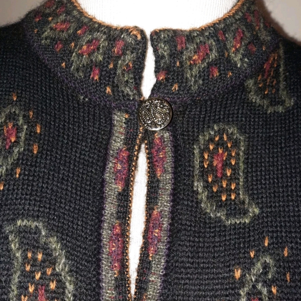 Nordic Design Women's Wool Cardigan Sweater Paisley Nordic Design Vint View 5